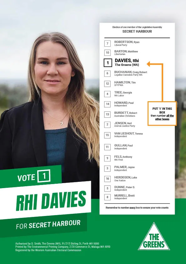 How to Vote Card for Rhi Davies. Vote 1 Rhi Davies. Vote 2 Neil Jensen. Vote 3 Jayne Palmer. Vote 4 Georgia Tree. Vote 5 Peter D Dunne. Vote 6 Craig Robert Buchanan. Vote 7 Ryan Robertson. Vote 8 Brett Murrell. Vote 9 Anthony Fels. Vote 10 Mattew Barton. Vote 11 Paul Gullan. Vote 12 Tim Hamilton. Vote 13 Robert Burdett. Vote 14 Paul Howard. Vote 15 Teresa van Lieshout. Vote 16 Luke Herdegen.