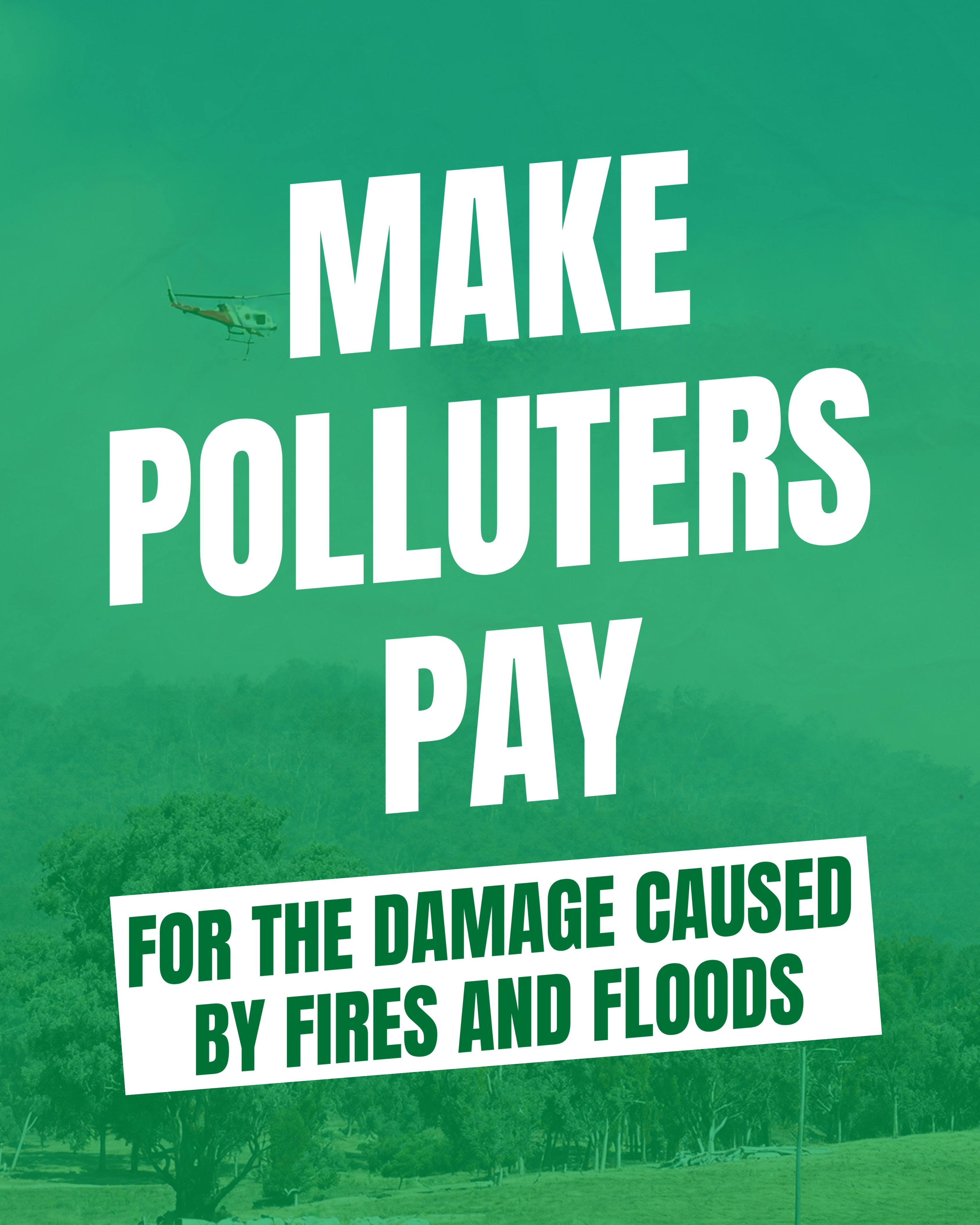 Make Polluters Pay for the damage caused by fires and floods