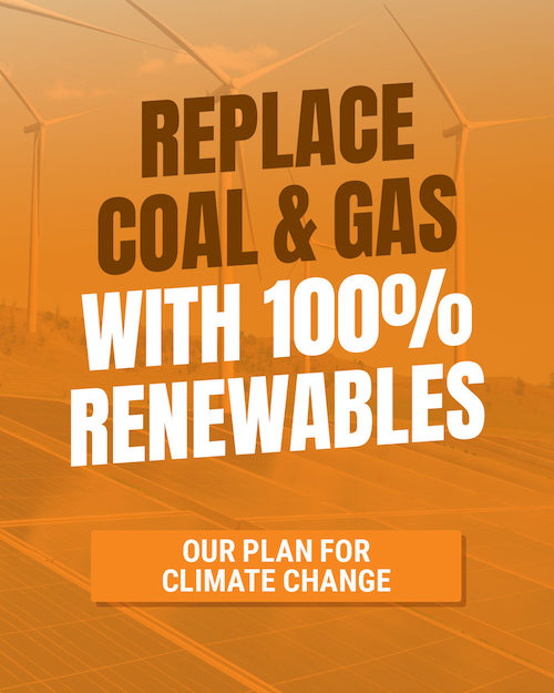 Our plan for climate change Replacing coal & gas with 100% renewable energy