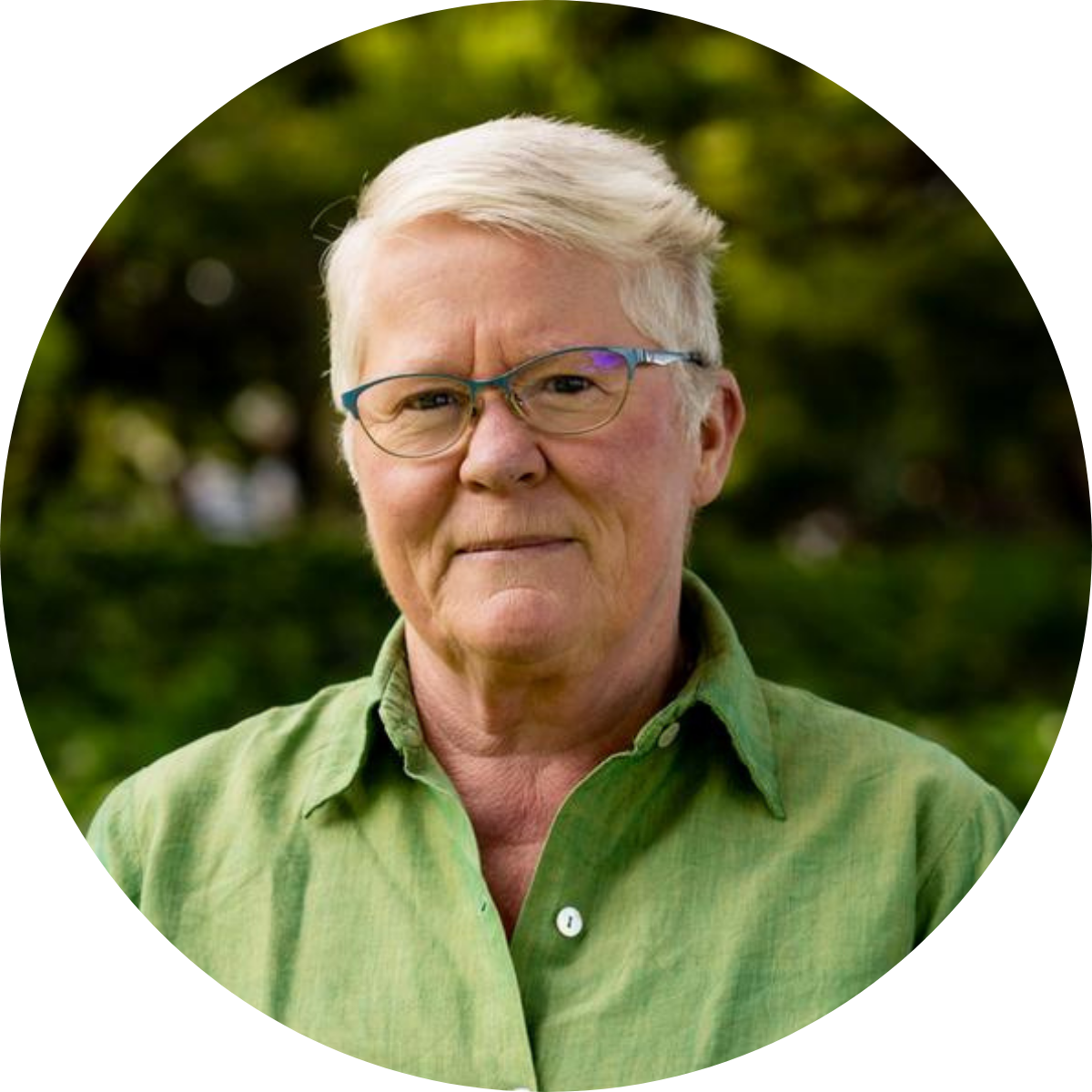 A circle profile image of Australian Greens International Secretary Giz Watson.