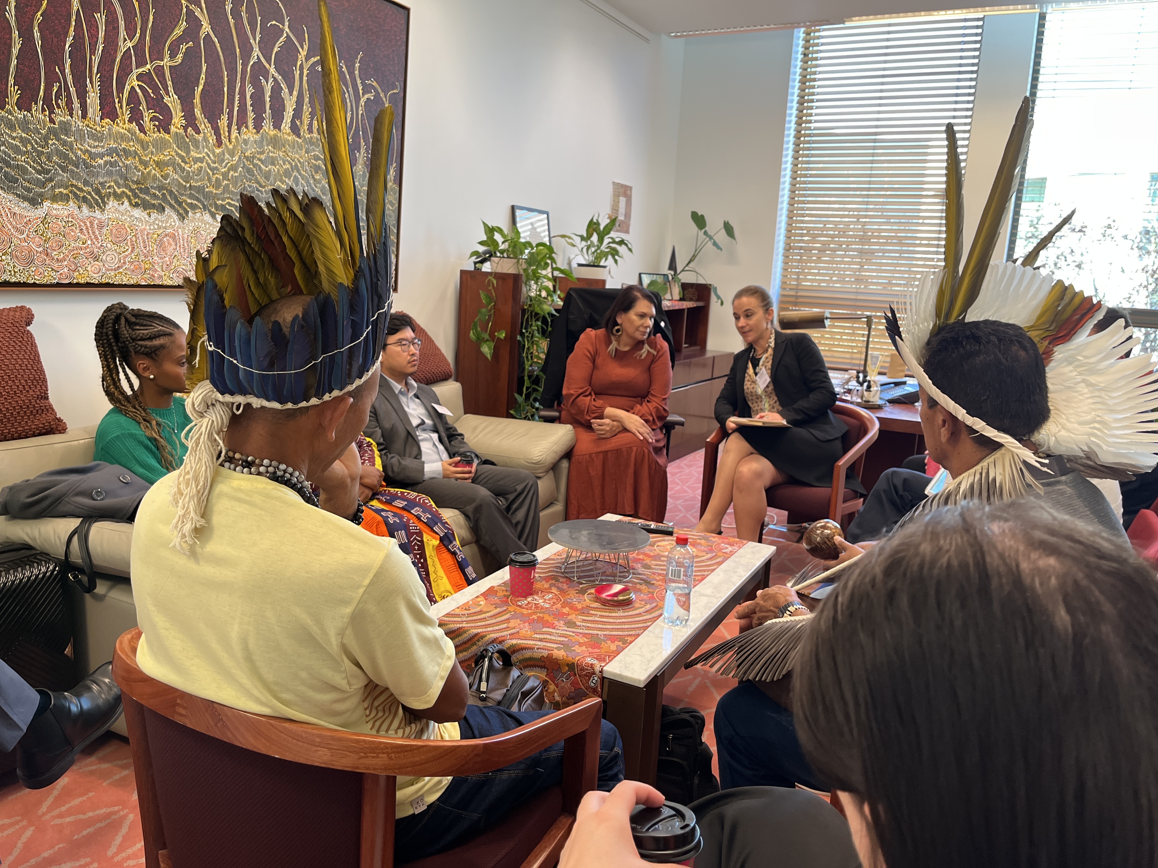 Senator Dorinda Cox and Members of the Krenak People