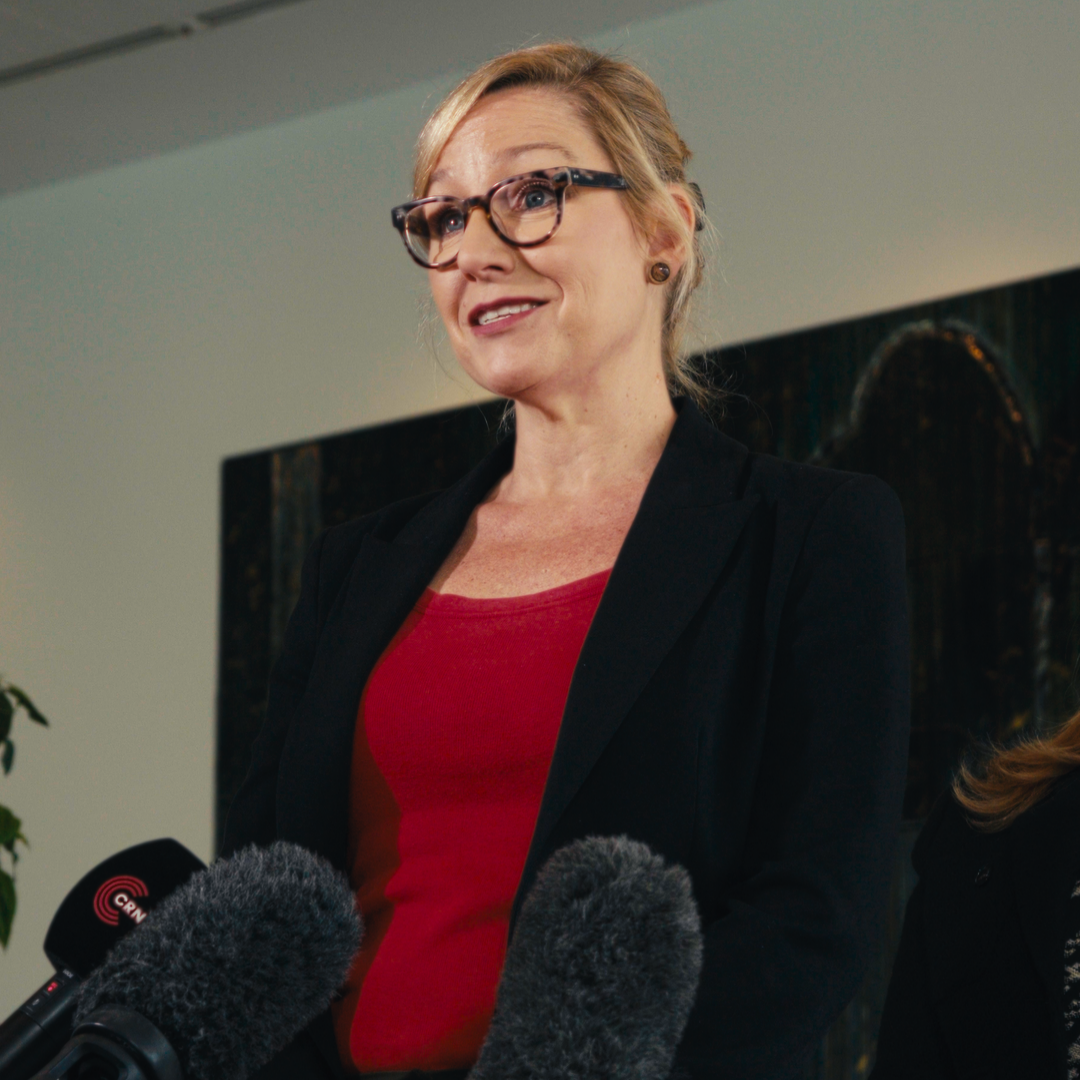 Larissa Waters Speaking At Press Conference At Parliament House
