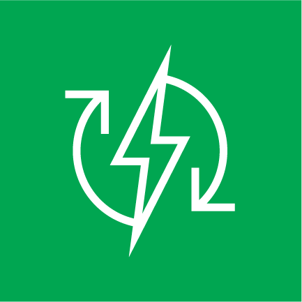 Climate action green power icon