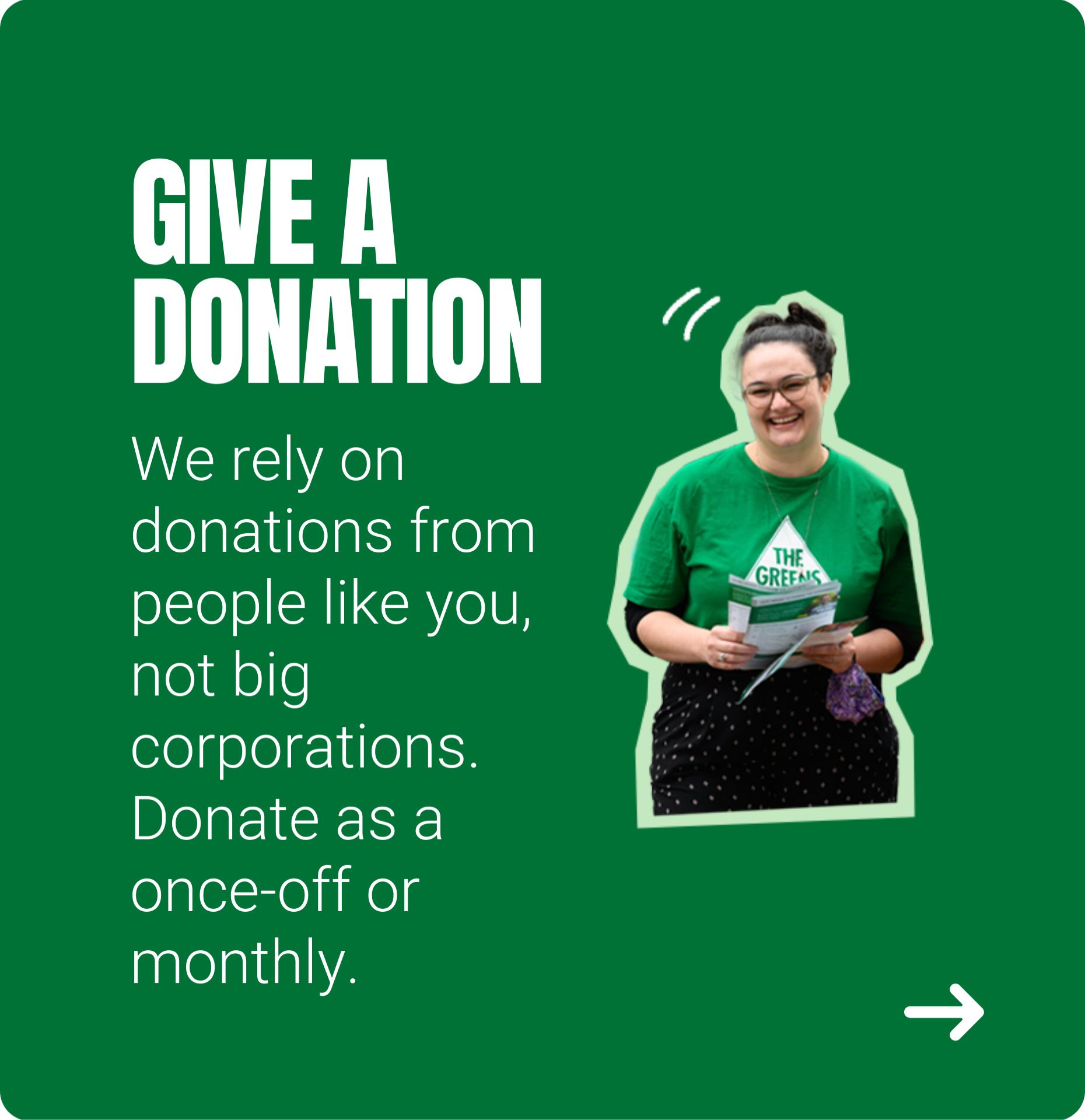Give a donation! We rely on donations from people like you. Not big corporations. Donate as a once-off or monthly. Click here »