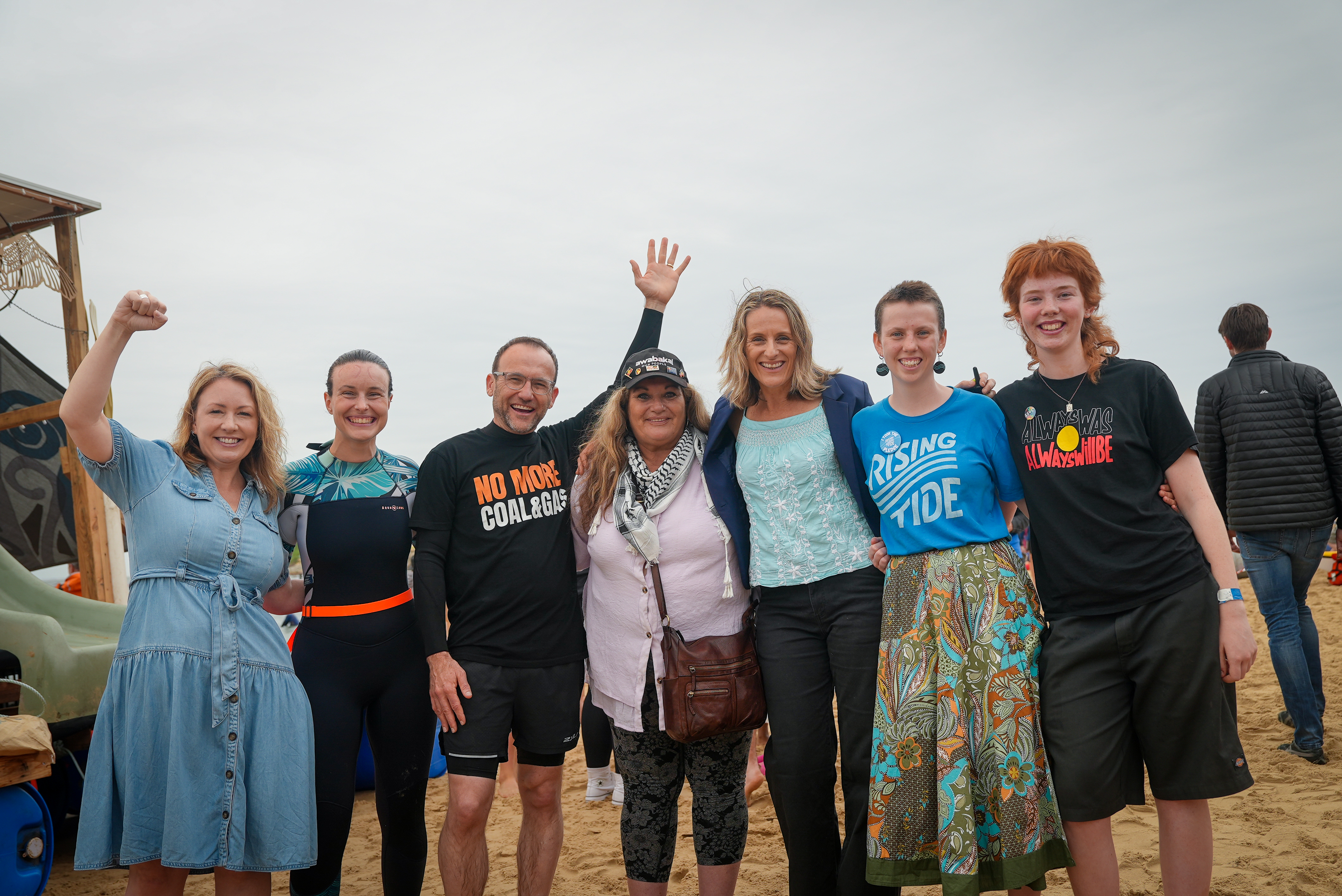 Adam and climate activists at the Rising Tide people's blockade