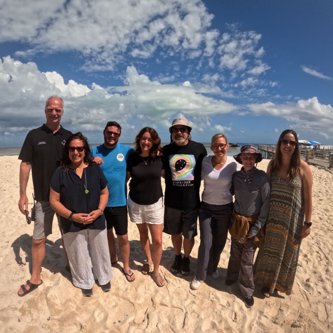 Larissa Waters, Penny Allman-Payne, Steph Hodgins-May and Peter Whish-Wilson in Heron Island visiting the Great Barrier Reef 