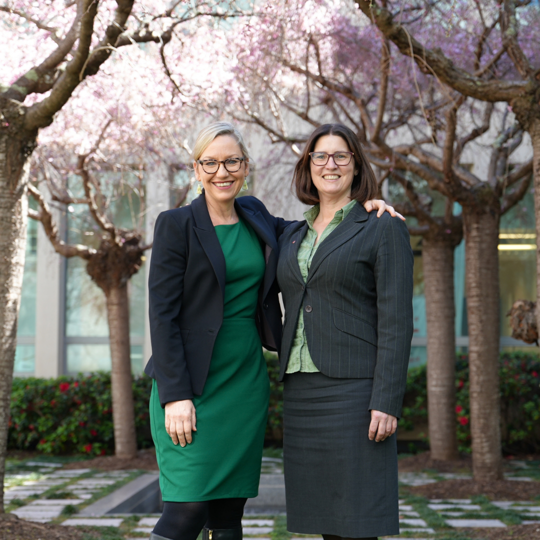 Vanessa Bleyer & Larissa Waters at Parliament House Canberra