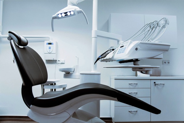 A chair in a dentist's surgery
