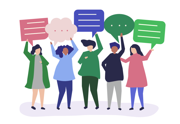 Illustration - group of people talking