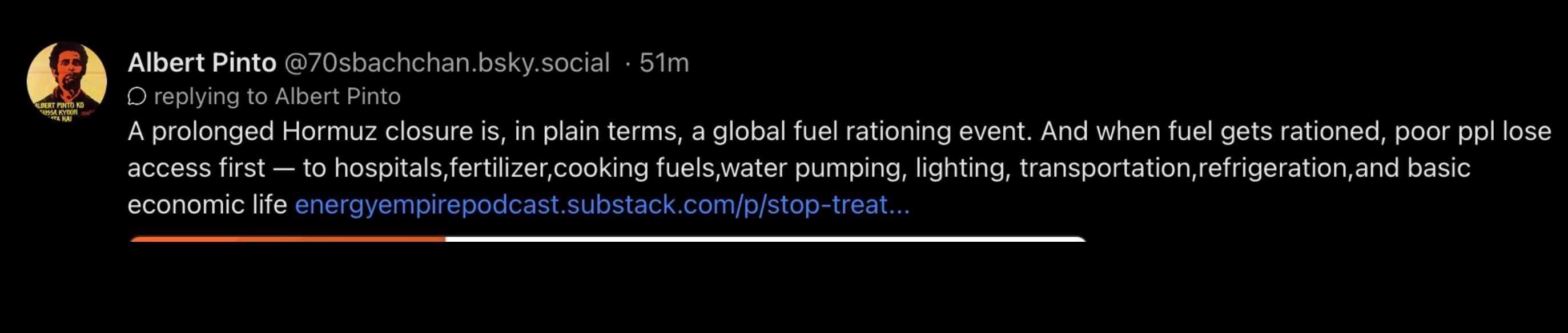 Albert Pinto Substack Hormuz famine