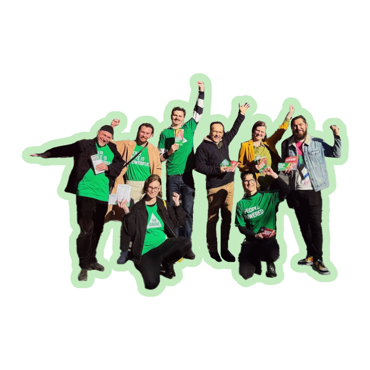 Greens supporters cheering