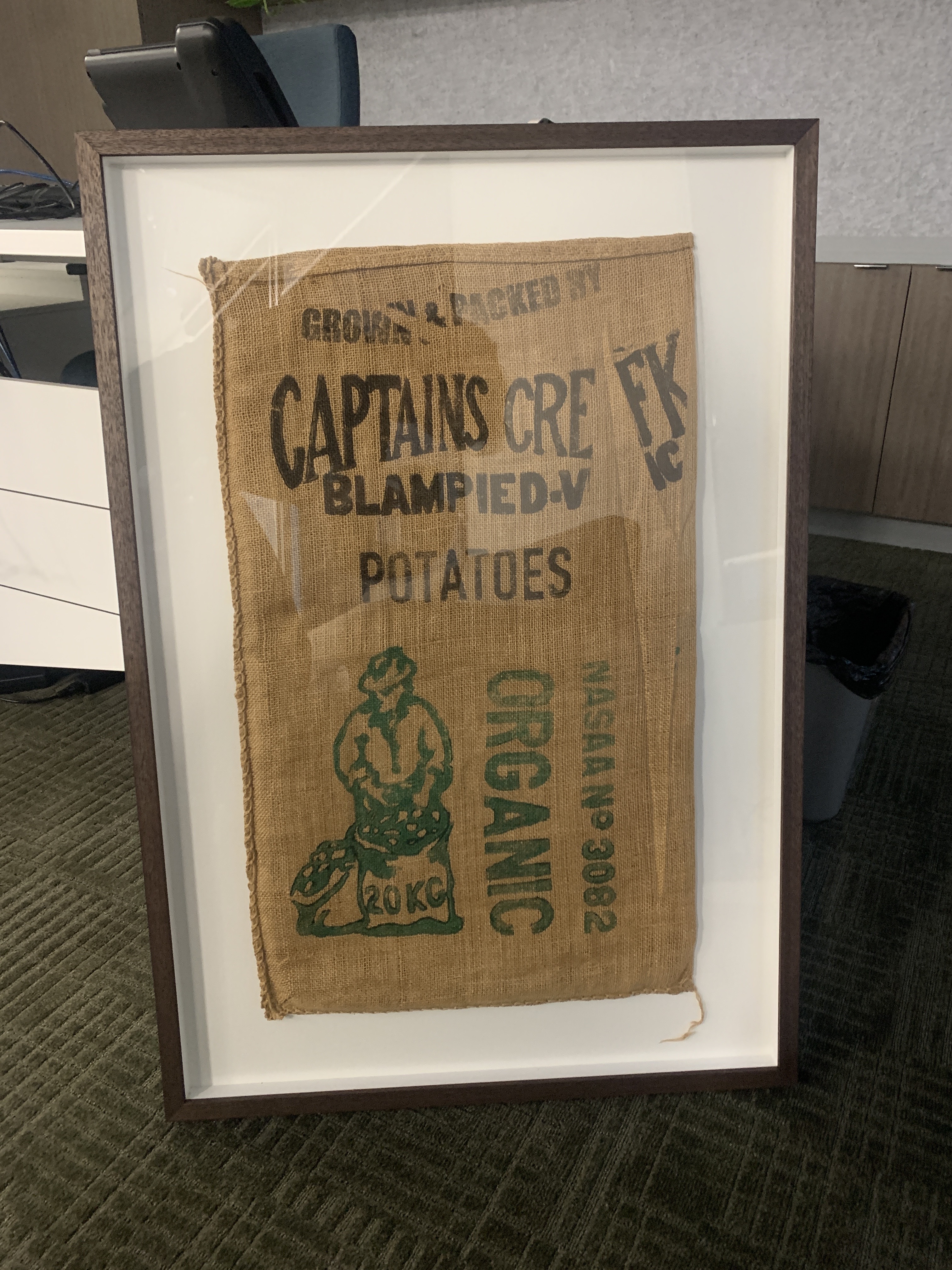 Image of potato sack framed