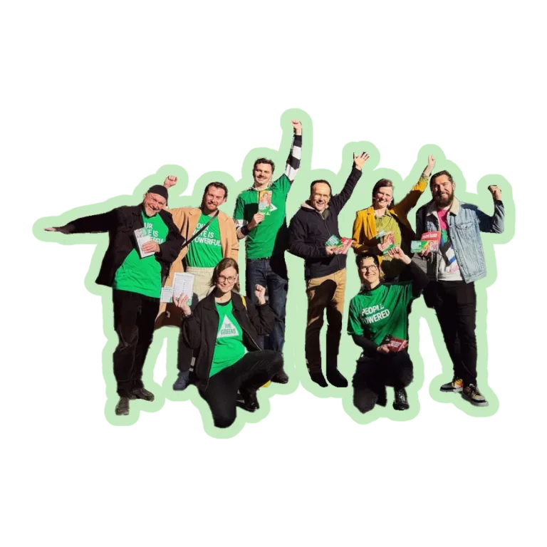 Greens supporters cheering